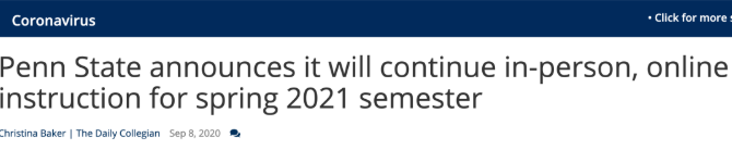 賓州州立大學官網通知